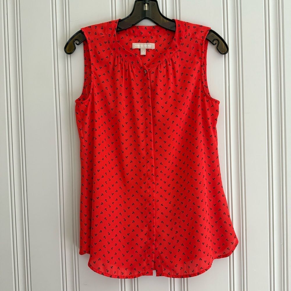 Banana Republic Red Sleeveless Blouse